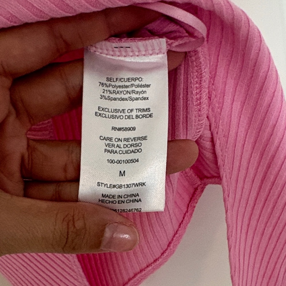 Pink Ribbed One Piece - Picture 3 of 3